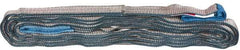 Value Collection - 16' Long x 1" Wide, 3,200 Lb Vertical Capacity, 2 Ply, Polyester Web Sling - 2,500 Lb Choker Capacity, with Eye & Eye (Flat) - Apex Tool & Supply