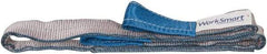 Value Collection - 5' Long x 2" Wide, 6,400 Lb Vertical Capacity, 2 Ply, Polyester Web Sling - 5,000 Lb Choker Capacity, Silver (Color), with Eye & Eye (Flat) - Apex Tool & Supply