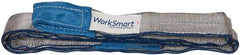 Value Collection - 7' Long x 2" Wide, 6,400 Lb Vertical Capacity, 2 Ply, Polyester Web Sling - 5,000 Lb Choker Capacity, Silver (Color), with Eye & Eye (Flat) - Apex Tool & Supply