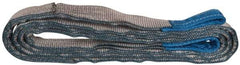 Value Collection - 12' Long x 2" Wide, 6,400 Lb Vertical Capacity, 2 Ply, Polyester Web Sling - 5,000 Lb Choker Capacity, Silver (Color), with Eye & Eye (Flat) - Apex Tool & Supply