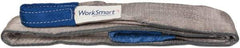 Value Collection - 6' Long x 3" Wide, 8,600 Lb Vertical Capacity, 2 Ply, Polyester Web Sling - 6,900 Lb Choker Capacity, Silver (Color), with Eye & Eye (Flat) - Apex Tool & Supply