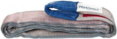 Value Collection - 10' Long x 3" Wide, 8,600 Lb Vertical Capacity, 2 Ply, Polyester Web Sling - 6,900 Lb Choker Capacity, Silver (Color), with Eye & Eye (Flat) - Apex Tool & Supply