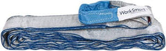 Value Collection - 14' Long x 3" Wide, 8,600 Lb Vertical Capacity, 2 Ply, Polyester Web Sling - 6,900 Lb Choker Capacity, with Eye & Eye (Flat) - Apex Tool & Supply