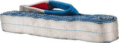 Value Collection - 18' Long x 3" Wide, 8,600 Lb Vertical Capacity, 2 Ply, Polyester Web Sling - 6,900 Lb Choker Capacity, with Eye & Eye (Flat) - Apex Tool & Supply