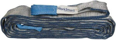 Value Collection - 20' Long x 3" Wide, 8,600 Lb Vertical Capacity, 2 Ply, Polyester Web Sling - 6,900 Lb Choker Capacity, with Eye & Eye (Flat) - Apex Tool & Supply