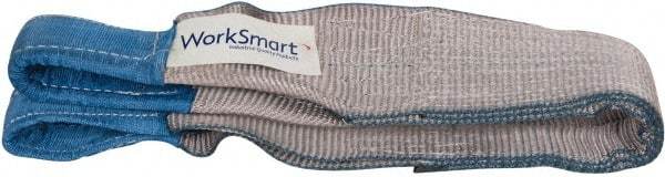 Value Collection - 3' Long x 4" Wide, 11,500 Lb Vertical Capacity, 2 Ply, Polyester Web Sling - 9,200 Lb Choker Capacity, with Eye & Eye (Flat) - Apex Tool & Supply