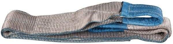 Value Collection - 4' Long x 4" Wide, 11,500 Lb Vertical Capacity, 2 Ply, Polyester Web Sling - 9,200 Lb Choker Capacity, with Eye & Eye (Flat) - Apex Tool & Supply