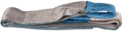 Value Collection - 4' Long x 4" Wide, 11,500 Lb Vertical Capacity, 2 Ply, Polyester Web Sling - 9,200 Lb Choker Capacity, with Eye & Eye (Flat) - Apex Tool & Supply