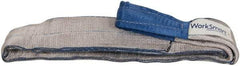 Value Collection - 5' Long x 4" Wide, 11,500 Lb Vertical Capacity, 2 Ply, Polyester Web Sling - 9,200 Lb Choker Capacity, Silver (Color), with Eye & Eye (Flat) - Apex Tool & Supply