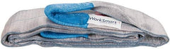 Value Collection - 8' Long x 4" Wide, 11,500 Lb Vertical Capacity, 2 Ply, Polyester Web Sling - 9,200 Lb Choker Capacity, Silver (Color), with Eye & Eye (Flat) - Apex Tool & Supply