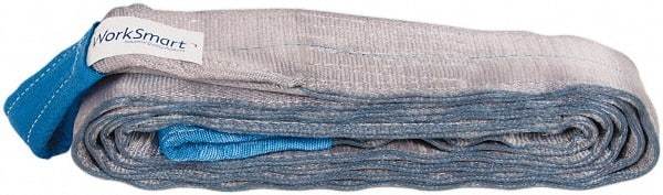 Value Collection - 16' Long x 4" Wide, 11,500 Lb Vertical Capacity, 2 Ply, Polyester Web Sling - 9,200 Lb Choker Capacity, with Eye & Eye (Flat) - Apex Tool & Supply