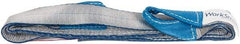 Value Collection - 6' Long x 2" Wide, 3,200 Lb Vertical Capacity, 1 Ply, Polyester Web Sling - 2,500 Lb Choker Capacity, Silver (Color), with Eye & Eye (Twisted) - Apex Tool & Supply
