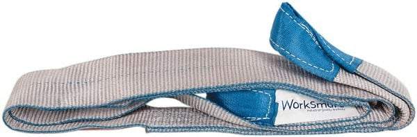 Value Collection - 8' Long x 3" Wide, 4,800 Lb Vertical Capacity, 1 Ply, Polyester Web Sling - 3,800 Lb Choker Capacity, with Eye & Eye (Twisted) - Apex Tool & Supply