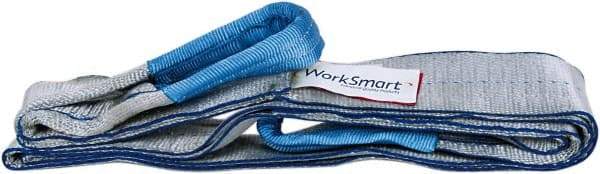 Value Collection - 10' Long x 3" Wide, 4,800 Lb Vertical Capacity, 1 Ply, Polyester Web Sling - 3,800 Lb Choker Capacity, with Eye & Eye (Twisted) - Apex Tool & Supply