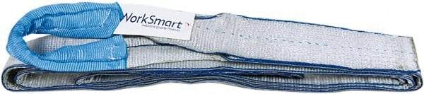 Value Collection - 12' Long x 3" Wide, 4,800 Lb Vertical Capacity, 1 Ply, Polyester Web Sling - 3,800 Lb Choker Capacity, with Eye & Eye (Twisted) - Apex Tool & Supply