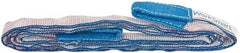Value Collection - 8' Long x 1" Wide, 3,200 Lb Vertical Capacity, 2 Ply, Polyester Web Sling - 2,500 Lb Choker Capacity, Silver (Color), with Eye & Eye (Twisted) - Apex Tool & Supply
