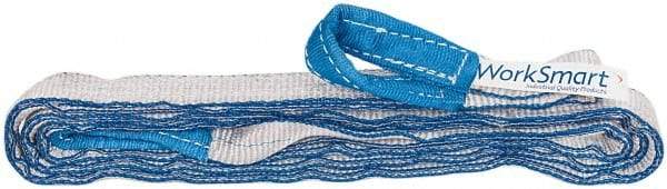 Value Collection - 10' Long x 1" Wide, 3,200 Lb Vertical Capacity, 2 Ply, Polyester Web Sling - 2,500 Lb Choker Capacity, with Eye & Eye (Twisted) - Apex Tool & Supply