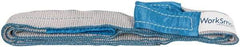 Value Collection - 6' Long x 2" Wide, 6,400 Lb Vertical Capacity, 2 Ply, Polyester Web Sling - 5,000 Lb Choker Capacity, Silver (Color), with Eye & Eye (Twisted) - Apex Tool & Supply
