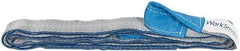 Value Collection - 8' Long x 2" Wide, 6,400 Lb Vertical Capacity, 2 Ply, Polyester Web Sling - 5,000 Lb Choker Capacity, Silver (Color), with Eye & Eye (Twisted) - Apex Tool & Supply