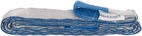 Value Collection - 14' Long x 2" Wide, 6,400 Lb Vertical Capacity, 2 Ply, Polyester Web Sling - 5,000 Lb Choker Capacity, with Eye & Eye (Twisted) - Apex Tool & Supply