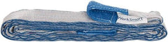 Value Collection - 14' Long x 2" Wide, 6,400 Lb Vertical Capacity, 2 Ply, Polyester Web Sling - 5,000 Lb Choker Capacity, with Eye & Eye (Twisted) - Apex Tool & Supply