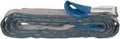 Value Collection - 20' Long x 2" Wide, 6,400 Lb Vertical Capacity, 2 Ply, Polyester Web Sling - 5,000 Lb Choker Capacity, Silver (Color), with Eye & Eye (Twisted) - Apex Tool & Supply