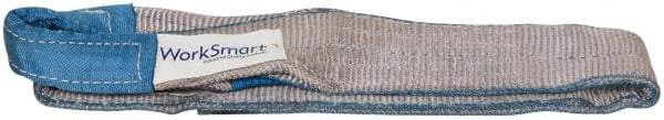 Value Collection - 4' Long x 3" Wide, 8,600 Lb Vertical Capacity, 2 Ply, Polyester Web Sling - 6,900 Lb Choker Capacity, with Eye & Eye (Twisted) - Apex Tool & Supply