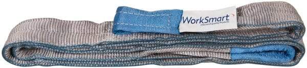 Value Collection - 8' Long x 3" Wide, 8,600 Lb Vertical Capacity, 2 Ply, Polyester Web Sling - 6,900 Lb Choker Capacity, Silver (Color), with Eye & Eye (Twisted) - Apex Tool & Supply
