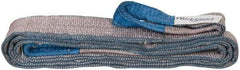 Value Collection - 12' Long x 3" Wide, 8,600 Lb Vertical Capacity, 2 Ply, Polyester Web Sling - 6,900 Lb Choker Capacity, Silver (Color), with Eye & Eye (Twisted) - Apex Tool & Supply