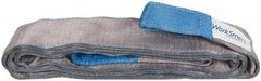 Value Collection - 12' Long x 4" Wide, 11,500 Lb Vertical Capacity, 2 Ply, Polyester Web Sling - 9,200 Lb Choker Capacity, Silver (Color), with Eye & Eye (Twisted) - Apex Tool & Supply
