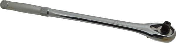 Proto - 1/2" Drive Pear Head Quick-Release Ratchet - Chrome Finish, 15" OAL, 45 Gear Teeth, Standard Head - Apex Tool & Supply