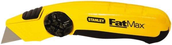 Stanley - Fixed Utility Knife - 2-3/8" Blade, Yellow & Black TPE Handle, 5 Blades Included - Apex Tool & Supply