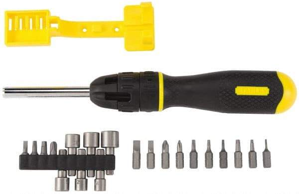 Stanley - 21 Piece Nut Driver, Phillips, Slotted, Square & Torx Screwdriver Set - Bit Sizes: Philips #1 to #3, Nut Driver 7/16, 3/8, 11/32, 5/16, 9/32 & 1/4, Torx T6, T8, T10, T15 & T20 - Apex Tool & Supply