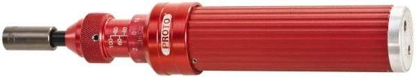 Proto - 1 Piece, 7 to 36 In/Lb, Adjustable Torque Limiting Screwdriver - 7-3/16" OAL, 1/4" Drive, 1 In/Lb Graduation - Apex Tool & Supply