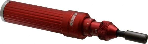 Proto - 1 Piece, 7 to 36 In/Lb, Adjustable Torque Limiting Screwdriver - 7-3/16" OAL, 1/4" Drive, 1 In/Lb Graduation - Apex Tool & Supply