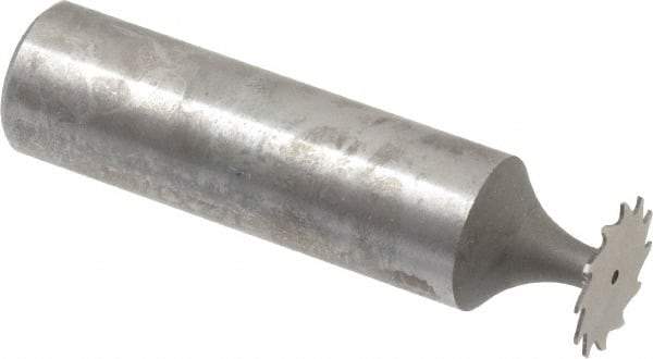 Whitney Tool Co. - 1/2" Diam x 1/64" Face Width, Cobalt, 12 Teeth, Shank Connection Woodruff Keyseat Cutter - Uncoated, 2-1/64" OAL x 1/2" Shank, Straight Teeth - Apex Tool & Supply