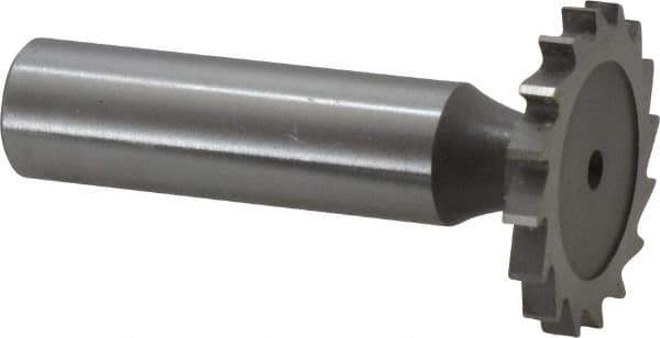 Whitney Tool Co. - 1-1/8" Diam x 1/8" Face Width, Cobalt, 16 Teeth, Shank Connection Woodruff Keyseat Cutter - Uncoated, 2-1/8" OAL x 1/2" Shank, Straight Teeth - Apex Tool & Supply
