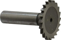 Whitney Tool Co. - 1-1/2" Diam x 1/8" Face Width, Cobalt, 20 Teeth, Shank Connection Woodruff Keyseat Cutter - Uncoated, 2-1/8" OAL x 1/2" Shank, Straight Teeth - Apex Tool & Supply
