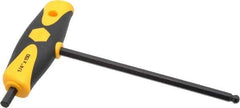 Wiha - 1/4" Hex, T-Handle Cushion Grip, Ball End Hex Key - 150mm OAL, Inch System of Measurement - Apex Tool & Supply