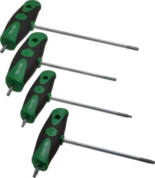 Wiha - 7 Piece T10 to T40 T-Handle Torx Key Set - T10, T15, T20, T25, T27, T30, T40 Torx Size - Apex Tool & Supply