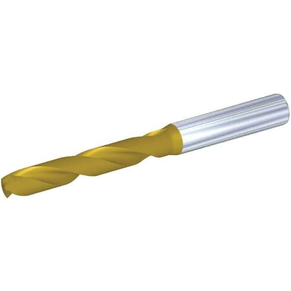 Kennametal - 1/4" 140° Solid Carbide Jobber Drill - Multilayer TiAlN Finish, Right Hand Cut, Spiral Flute, Whistle Notch Shank - Apex Tool & Supply