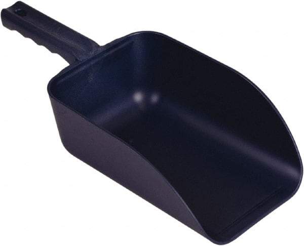 Remco - 82 oz Blue Polypropylene & Semi-Ferrous Additive Flat Bottom Scoop - 5.9" Wide x 3.3" Deep Bowl, 15.1" OAL - Apex Tool & Supply