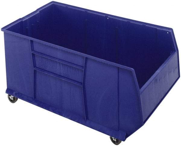 Quantum Storage - 175 Lb. Load Capacity, 41-7/8" Deep, Blue Polypropylene Hopper Stacking Bin - 17-1/2" High x 23-7/8" Wide x 41-7/8" Long - Apex Tool & Supply