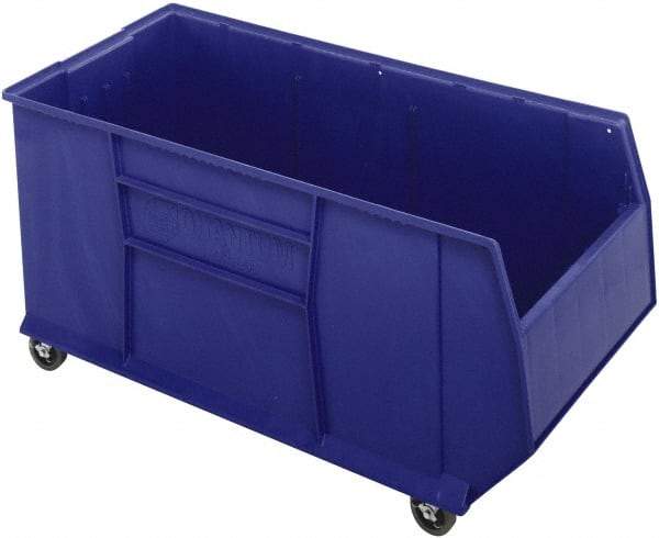 Quantum Storage - 175 Lb. Load Capacity, 41-7/8" Deep, Blue Polypropylene Hopper Stacking Bin - 17-1/2" High x 19-7/8" Wide x 41-7/8" Long - Apex Tool & Supply