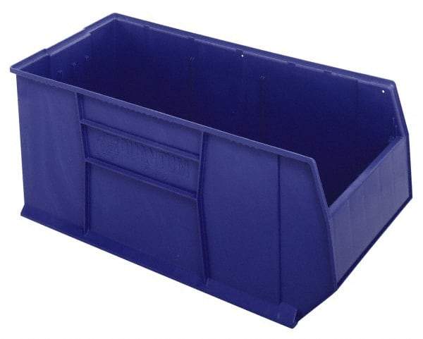 Quantum Storage - 175 Lb. Load Capacity, 41-7/8" Deep, Blue Polypropylene Hopper Stacking Bin - 17-1/2" High x 19-7/8" Wide x 41-7/8" Long - Apex Tool & Supply