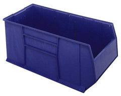 Quantum Storage - 175 Lb. Load Capacity, 41-7/8" Deep, Blue Polypropylene Hopper Stacking Bin - 17-1/2" High x 19-7/8" Wide x 41-7/8" Long - Apex Tool & Supply