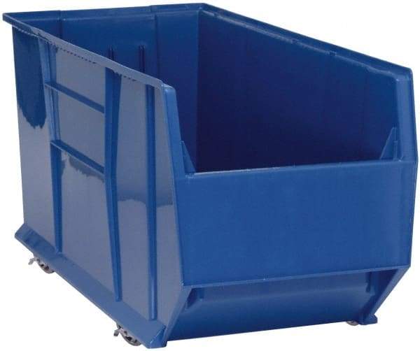 Quantum Storage - 175 Lb. Load Capacity, 41-7/8" Deep, Blue Polypropylene Hopper Stacking Bin - 17-1/2" High x 16-1/2" Wide x 41-7/8" Long - Apex Tool & Supply