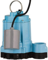 Little Giant Pumps - 4/10 hp, 9 Amp Rating, 115 Volts, Piggyback Mechanical Float Operation, Effluent Pump - 1 Phase, Cast Iron Housing - Apex Tool & Supply