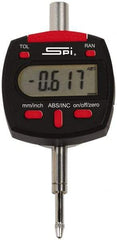 SPI - 0 to 0.5 Inch Range, 0.00005 Inch Resolution, Electronic Drop Indicator - Lithium Battery - Apex Tool & Supply