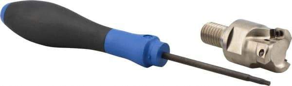 Seco - 1" Cut Diam, 0.03" Max Depth, M12 Modular Connection Indexable High-Feed End Mill - Screw Holding Method, LP.. 06 Insert, R217.21 Toolholder, Through Coolant - Apex Tool & Supply